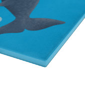 Niedlicher Spermienwal bläst Blasen Cartoon Schneidebrett (Ecke)