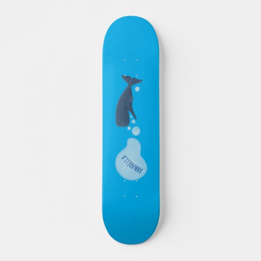 Niedlicher Spermienwal bläst Blasen Cartoon Skateboard (Vorne)