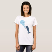 Niedlicher Spermienwal bläst Blasen Cartoon T-Shirt (Vorne ganz)