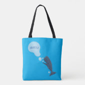 Niedlicher Spermienwal bläst Blasen Cartoon Tasche (Rückseite)