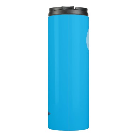 Niedlicher Spermienwal bläst Blasen Cartoon Thermosbecher (Rückseite)