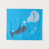 Niedlicher Spermienwal bläst Blasen Cartoon Wandteppich (Vorderseite (Horizontal))