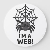 Niedlicher Spider Sticker 🕷️ ✨ | Cartoon Web Fun" Große Wanduhr (Vorderseite)