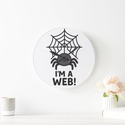 Niedlicher Spider Sticker 🕷️ ✨ | Cartoon Web Fun" Große Wanduhr (Zuhause)