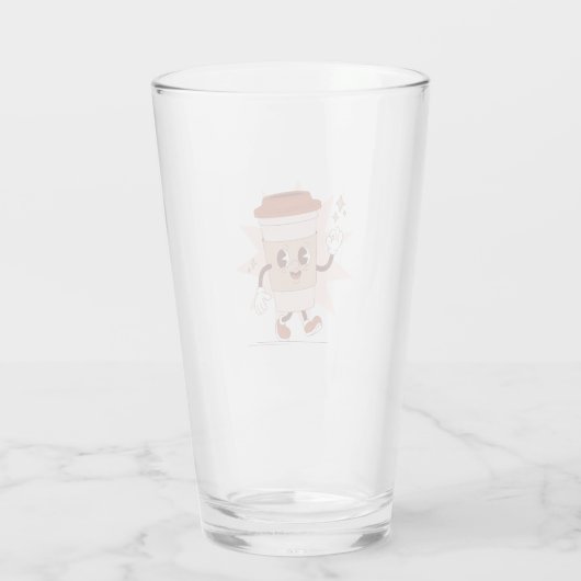 Niedlicher, spielerischer Coffee Cartoon Glas (Rückseite)