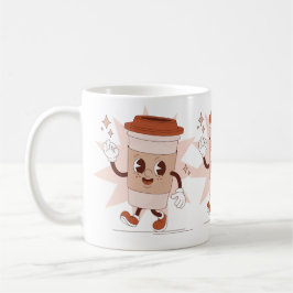 Niedlicher, spielerischer Coffee Cartoon Kaffeetasse
