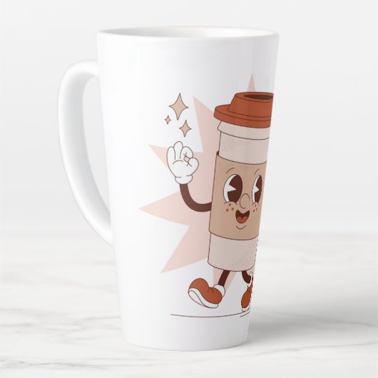 Niedlicher, spielerischer Coffee Cartoon Milchtasse (Linke Ecke)