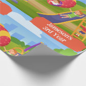 Niedlicher spielerischer Kinderspielplatz zum Gebu Geschenkpapier (Ecke)