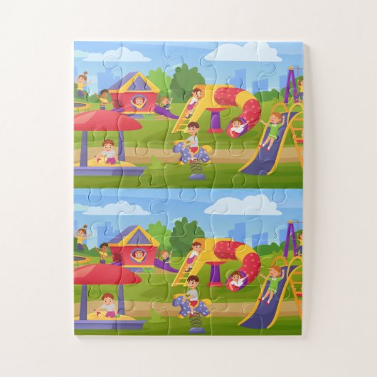 Niedlicher Spielplatz für Kinder Puzzle (Vertikal)