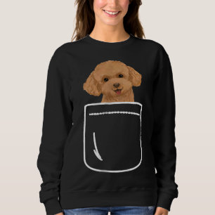 Niedlicher Spielzeug Poodle Hund in Ihrem Pocket P Sweatshirt