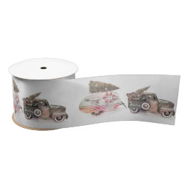 niedlicher Spielzeuglastwagen und Camper, rot und Satinband