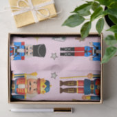niedlicher Spielzeugsoldat Nutcracker Muster pink Seidenpapier (Geschenk)