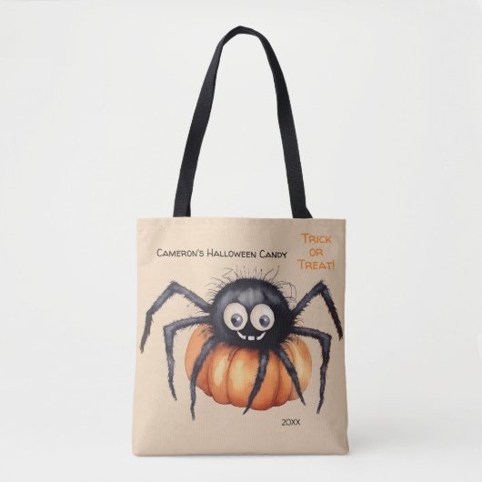 Niedlicher SpinnenHalloween Candy Trick oder Treat Tasche (Vorderseite)
