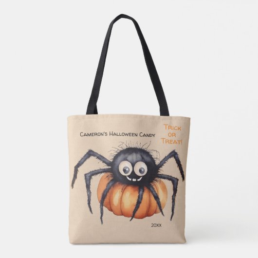 Niedlicher SpinnenHalloween Candy Trick oder Treat Tasche (Rückseite)