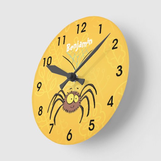 niedlicher Spinnenschwanz-Cartoon Runde Wanduhr (Winkel)