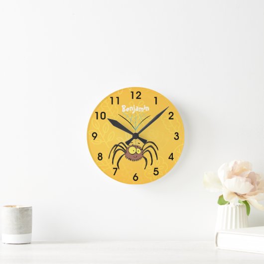 niedlicher Spinnenschwanz-Cartoon Runde Wanduhr (Zuhause)