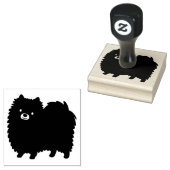 Niedlicher Spitz Cartoon Dog Black Pom Pommie Gummistempel (Stempel)