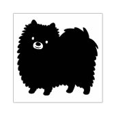 Niedlicher Spitz Cartoon Dog Black Pom Pommie Gummistempel (Prägung)