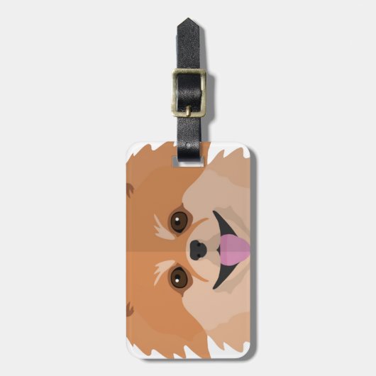 Niedlicher Spitz-Cartoon! Gepäckanhänger (Vorderseite vertikal)