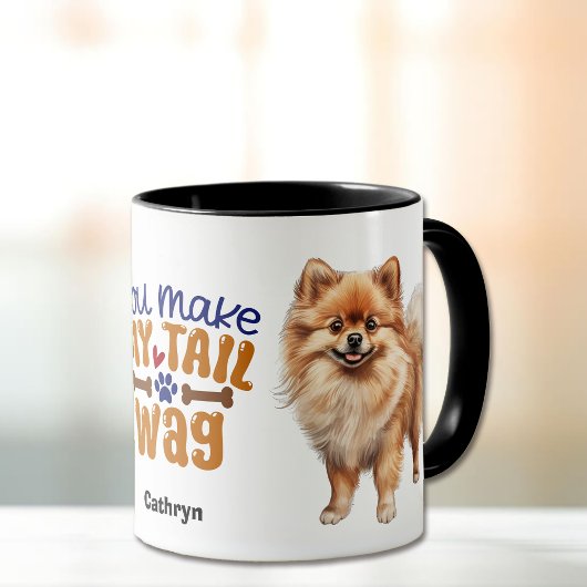 Niedlicher Spitz, den du mir zum Schwanz machst Tasse
