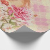 Niedlicher Spitz Deutscher Spitz mit Blume Geschenkpapier (Ecke)