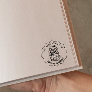 Niedlicher Spitz Dog Book Gummistempel