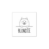 Niedlicher Spitz Dog Individuelle Name Gummistempel (Prägung)