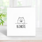 Niedlicher Spitz Dog Individuelle Name Gummistempel