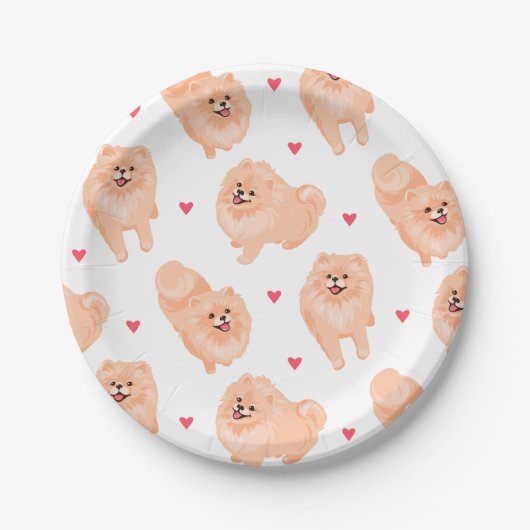 Niedlicher Spitz Dog Party Pappteller (Vorderseite)