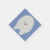 Niedlicher Spitz Hund, Fluffy Hund Art Paper Napki Serviette (Ecke)