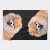 Niedlicher Spitz Hund Geschirrtuch (Horizontal)