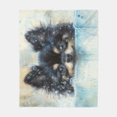 Niedlicher Spitz Hund in der Badewanne Fleecedecke (Vorderseite)