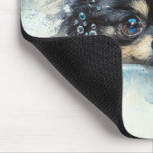 Niedlicher Spitz Hund in der Badewanne Mousepad (Ecke)