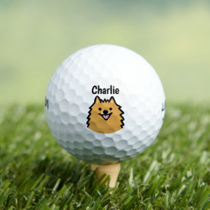 Niedlicher Spitz Hund mit Individuelle Name Golfball