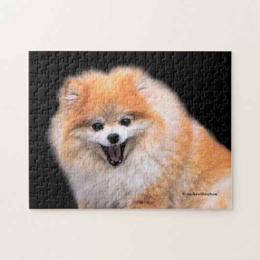 Niedlicher Spitz Hund Puzzle (Horizontal)