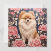 Niedlicher Spitz Hund Rosa Blütenblatt Dankeschön (Vorderseite)
