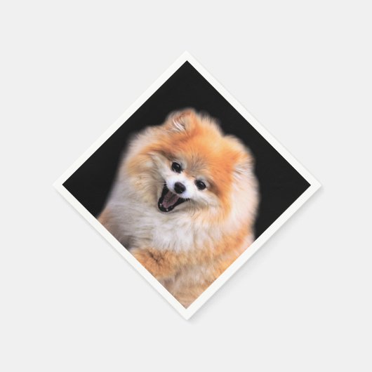 Niedlicher Spitz Hund Serviette (Ecke)