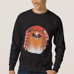 Niedlicher Spitz Hunde mit Sonnenbrille Sweatshirt