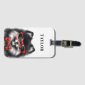 Niedlicher Spitz Roter Nerd Brille Gepäckanhänger (Vorderseite (Horizontal))