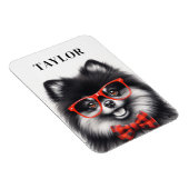 Niedlicher Spitz Roter Nerd Brille Individuelle Na Magnet (Rechte Seite)