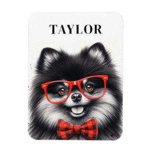 Niedlicher Spitz Roter Nerd Brille Individuelle Na Magnet