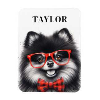 Niedlicher Spitz Roter Nerd Brille Individuelle Na Magnet