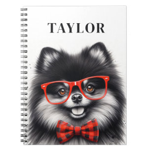 Niedlicher Spitz Roter Nerd Brille Individuelle Na Notizblock