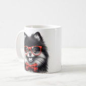 Niedlicher Spitz Roter Nerd Brille Kaffeetasse (Vorderseite Links)