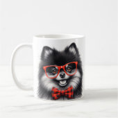 Niedlicher Spitz Roter Nerd Brille Kaffeetasse (Links)