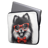 Niedlicher Spitz Roter Nerd Brille Laptopschutzhülle (Vorderseite Links)