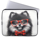 Niedlicher Spitz Roter Nerd Brille Laptopschutzhülle (Vorderseite)