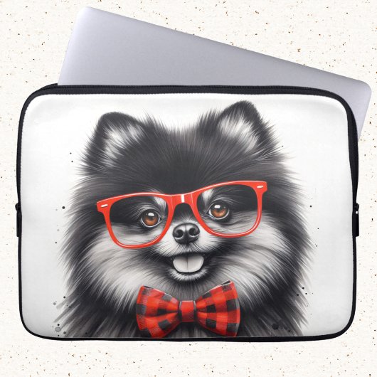 Niedlicher Spitz Roter Nerd Brille Laptopschutzhülle