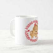 Niedlicher Spitz, schlampige Küsse Kaffeetasse (Vorderseite Links)
