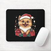 Niedlicher Spitz Weihnachtsmannmütze Funny Christm Mousepad (Mit Mouse)